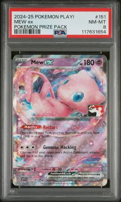 2024-2025 POKEMON PLAY! POKEMON PRIZE PACK #151 MEW EX PSA 8 - Image 1