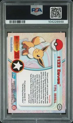 PSA 9 EEVEE 133 TOPPS POKEMON TV ANIMATION SERIES 3 2000 *NON HOLO FOIL* - Image 2