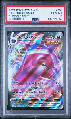 2021 POKEMON SWORD & SHIELD FUSION STRIKE #157 FULL ART/GENGAR VMAX PSA 10 - Image 1