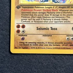 Pokemon TCG Machamp 008/102 Base Set 1st Edition Rare Holo Vintage LP - Image 4