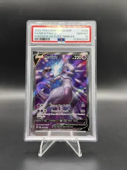 2022 Pokemon SWSH Black Star Promo Pokemon Go ETB #229 FA Mewtwo V PSA 10 - Image 1