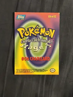 Pokemon Charizard #06 Smooth Holo Foil E6 of 12 Topps Movie Edition 1999 - Image 4