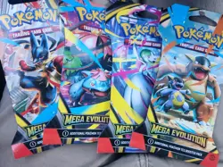 Pokemon Mega Evolution Booster Pack Sealed Lot Of 4 Art set+ 3 jpn pks - Image 1