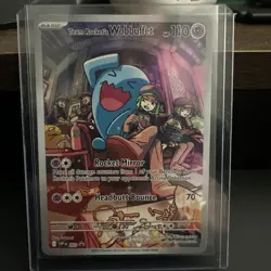 Pokemon TCG Destined Rivals Team Rockets Wobbuffet Black Star Promo Card 203/82 - Image 1