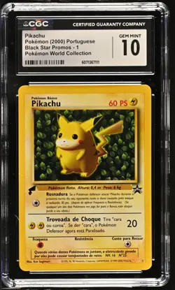 CGC 10 GEM MINT Pikachu Black Star Promo 1 Pokemon World Collection Card - Image 1
