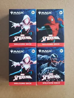 MTG Marvel's Spider-Man Welcome Deck Lot of 4 Black White Red Red All Unopened - Image 1