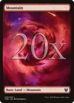 20 Theros Beyond Death Mountain #253 MTG Basic Full Art Land Lot Magic MTG NM-LP - Image 1