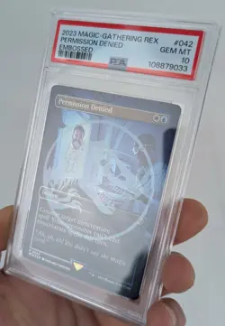 2023 Magic-Gathering Rex - Permission Denied - Embossed - Emblem Foil - PSA10 - Image 3