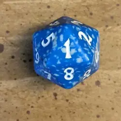 Magic the Gathering MtG 2008 Morningtide Spindown Die Blue/White W/White Ink - Image 2