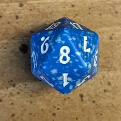 Magic the Gathering MtG 2008 Morningtide Spindown Die Blue/White W/White Ink - Image 3