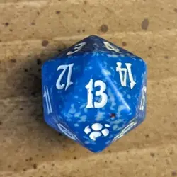 Magic the Gathering MtG 2008 Morningtide Spindown Die Blue/White W/White Ink - Image 4