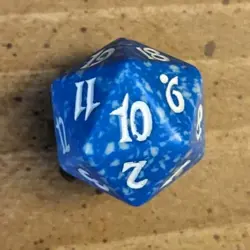 Magic the Gathering MtG 2008 Morningtide Spindown Die Blue/White W/White Ink - Image 5