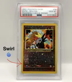 PSA 10 Entei 2001 Movie Promo WOTC POKEMON 3 Reverse Foil 🔥 Vintage Swirl 🌀 - Image 1