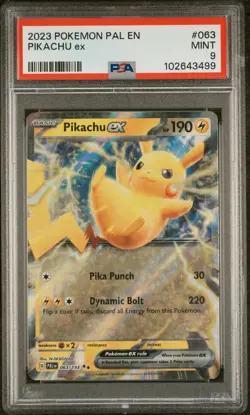 2023 POKEMON PAL EN-PALDEA EVOLVED #063 PIKACHU EX PSA 9 - Image 1