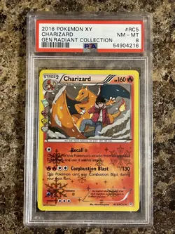 PSA 8 NM - MT - CHARIZARD RC5 - 2016 Generations Radiant Collection Holo Rare - Image 1