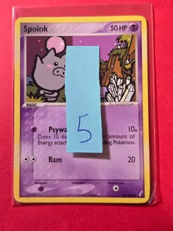 2006 Pokemon EX Crystal Guardians #62 Spoink, C, NF/H, cd5 - Image 3