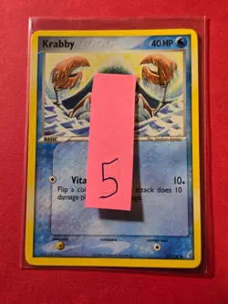 2006 Pokemon EX Crystal Guardians #54 Krabby, C, NF/H, cd5 - Image 3