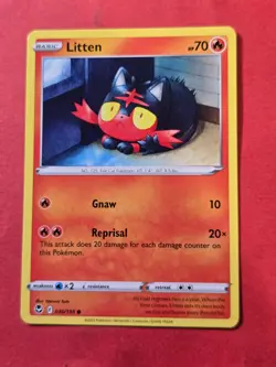 2022 Pokemon Sword and Shield Silver Tempest #30 Litten, C, NF/H, cd1 - Image 1