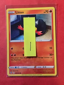 2022 Pokemon Sword and Shield Silver Tempest #30 Litten, C, NF/H, cd1 - Image 3
