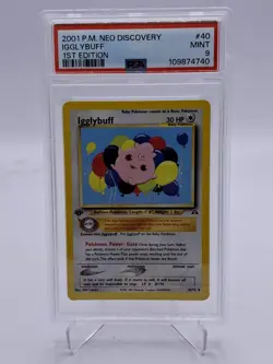 Pokemon 2001 Neo Discovery 1ST Edition IGGLYBUFF #40 PSA 9 - Image 1