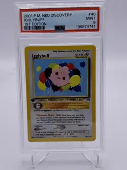Pokemon 2001 Neo Discovery 1ST Edition IGGLYBUFF #40 PSA 9 - Image 3
