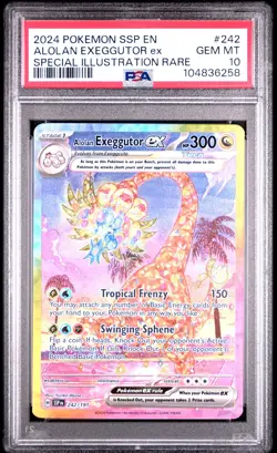 2024 POKEMON SSP EN-SURGING SPARKS #242 ALOLAN EXEGGUTOR EX PSA 10 - Image 1