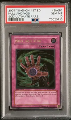Yugioh - PSA 10 - Null and Void - SOD-EN057 - 1st Edition - UTR - POP 4 - Image 1