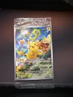 Pikachu 027 Sv: Scarlet & Violet Promo Cards Pokemon Center Stamp And 2x Non! - Image 2