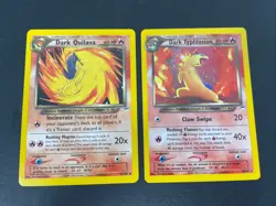 Dark Quilava 39/105 & HOLO Typhlosion 10/105 Neo Pokemon Trading Cards - Image 1
