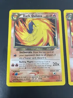 Dark Quilava 39/105 & HOLO Typhlosion 10/105 Neo Pokemon Trading Cards - Image 2