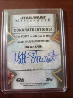 Topps Star Wars Masterwork Rose Tico Sketch Card Matt Stewart 1/1 Rare Auto - Image 2