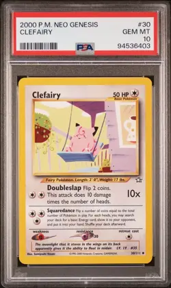 2000 Pokemon Neo Genesis # 30 Clefairy PSA 10 Card GEM MINT! Trusted Seller! - Image 1