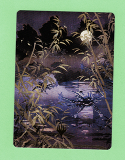 MTG: ART SERIES - KAMIGAWA NEON DYNASTY - SWAMP 81/81 GOLD STAMP LOGO - Image 1