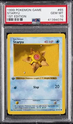 1999 POKEMON BASE SET 1ST EDITION #65 STARYU PSA 10 - Image 1
