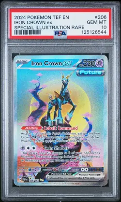 2024 POKEMON TEF EN-TEMPORAL FORCES #206 IRON CROWN EX PSA 10 - Image 1