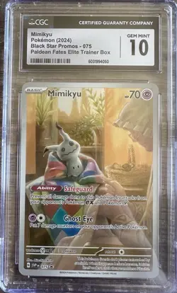 CGC 10 - Mimikyu 075 SVP Black Star Promo Paldean Fates ETB Pokemon Gem Mint - Image 2