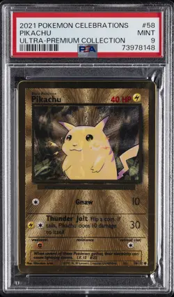 2021 POKEMON CELEBRATIONS ULTRA-PREMIUM COLLECTION #58 PIKACHU PSA 9 - Image 1
