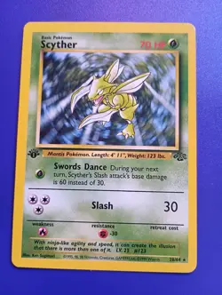 Pokemon 1999 Scyther WOTC Jungle First 1st Edition 26/64 Non Holo Rare NM - Image 1