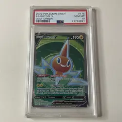 PSA 10 Pokemon Lost Origin Full Art Ultra Rare Rotom V 176 GEM MINT - Image 1