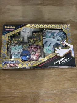 Pokemon TCG Crown Zenith Lugia v & Unown v Special Collection Sealed - Image 1