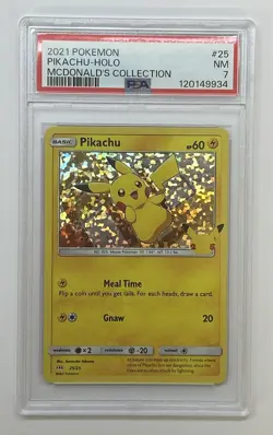 Pokemon 2021 Mcdonald’s Collection Pikachu Holo #25 psa 7 - Image 1