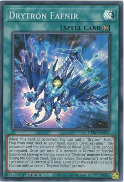 Yugioh Drytron Fafnir GEIM-EN031 Super Rare 1st Ed NM x3 Play Set - Image 1