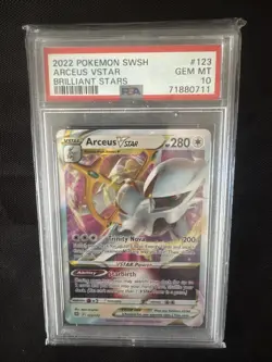 Pokemon TCG Metal Arceus v Star 123/172 BS Ultra Rare Holo Card PSA 10 - Image 1