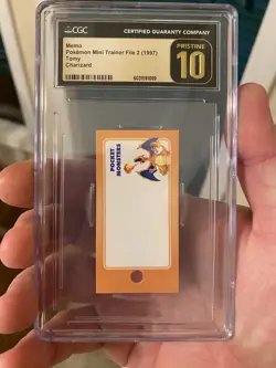Pokemon Mini Trainer File 2 (1997) Tomy Charizard Card CGC Pristine 10!! - Image 1