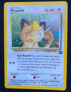 Meowth- 10 - Black Star Promo - Game Boy GB Exclusive - Holo Pokemon Card (HP) - Image 1