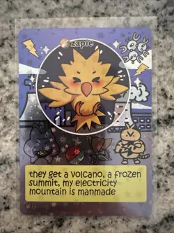 Pokiebubies 1st Edition Holo Zapie (Zapdos) Pokemon fan art cards - Image 1