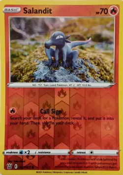 027/163 SALANDIT REVERSE HOLO BATTLE STYLES POKEMON CARD - Image 1