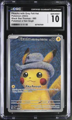 (PSA) CGC 10 Van Gogh Pikachu Grey Felt Hat Promo Pokemon Card #085 Gem Mint - Image 1
