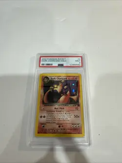 2000 Pokemon Team Rocket Unlimited Dark Charizard 4/82 Holo Rare Card PSA 9 - Image 1