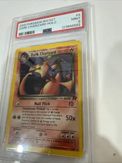 2000 Pokemon Team Rocket Unlimited Dark Charizard 4/82 Holo Rare Card PSA 9 - Image 2